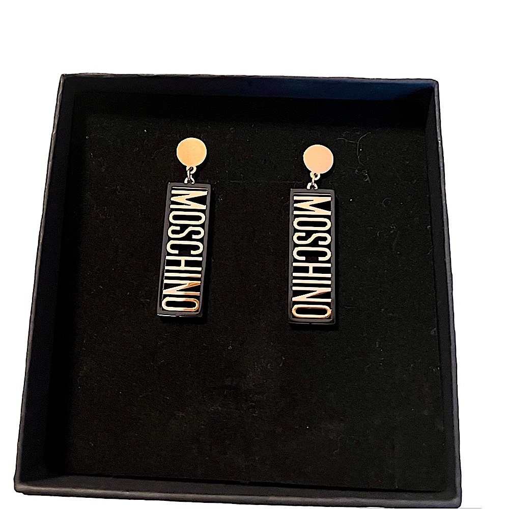 Moschino Earrings Rose Gold and Black VIP